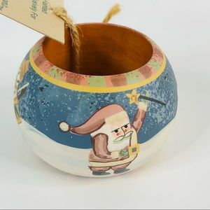 Park Designs Christmas Holiday March Lot Of 6 Wooden Napkin Rings Santa Snowman